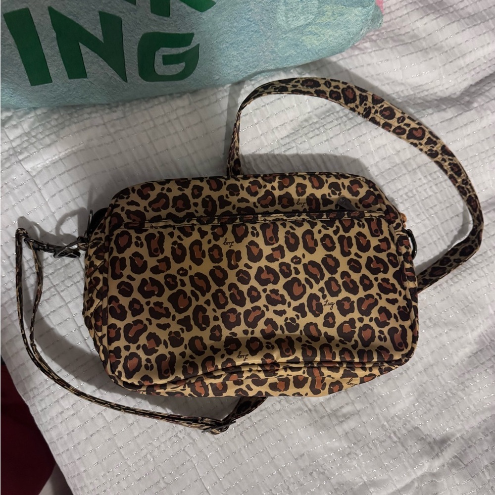 Lug Leopard Print Quilted Crossbody Bag - Brown - Picture 5 of 8